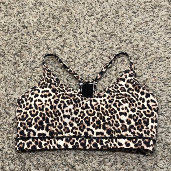Zyia Active Leopard Brown Animal Print Mesh Racerback Sports Bra - Picture 2 of 5